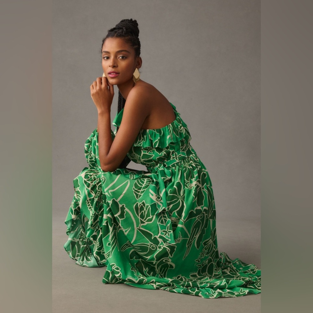 Farm Rio Printed One-Shoulder Ruffle Dress - Picture 3 of 9